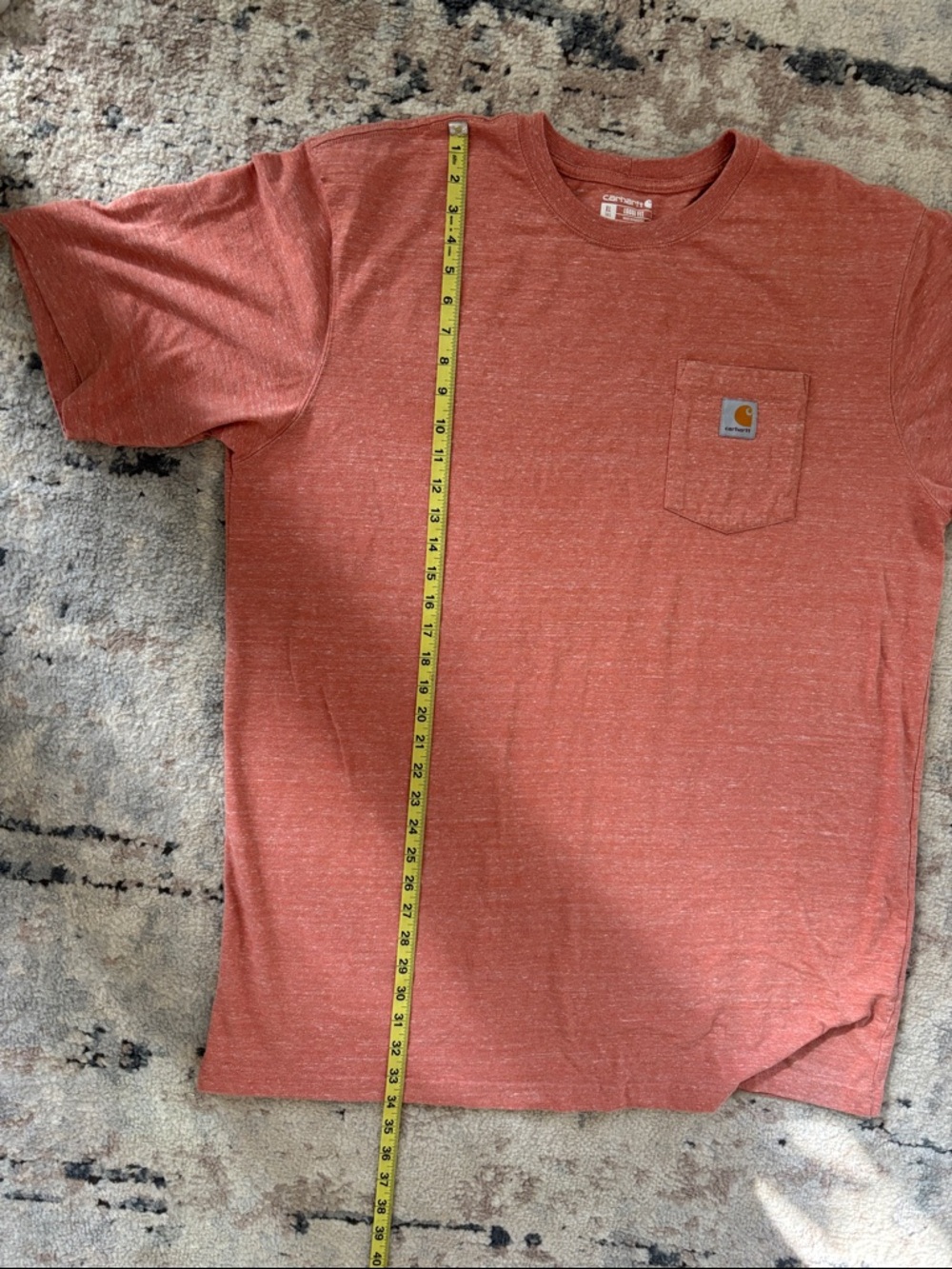 Carhartt Short Sleeve Pocket Tee in Heathered Coral size XL Tall - Picture 6 of 6